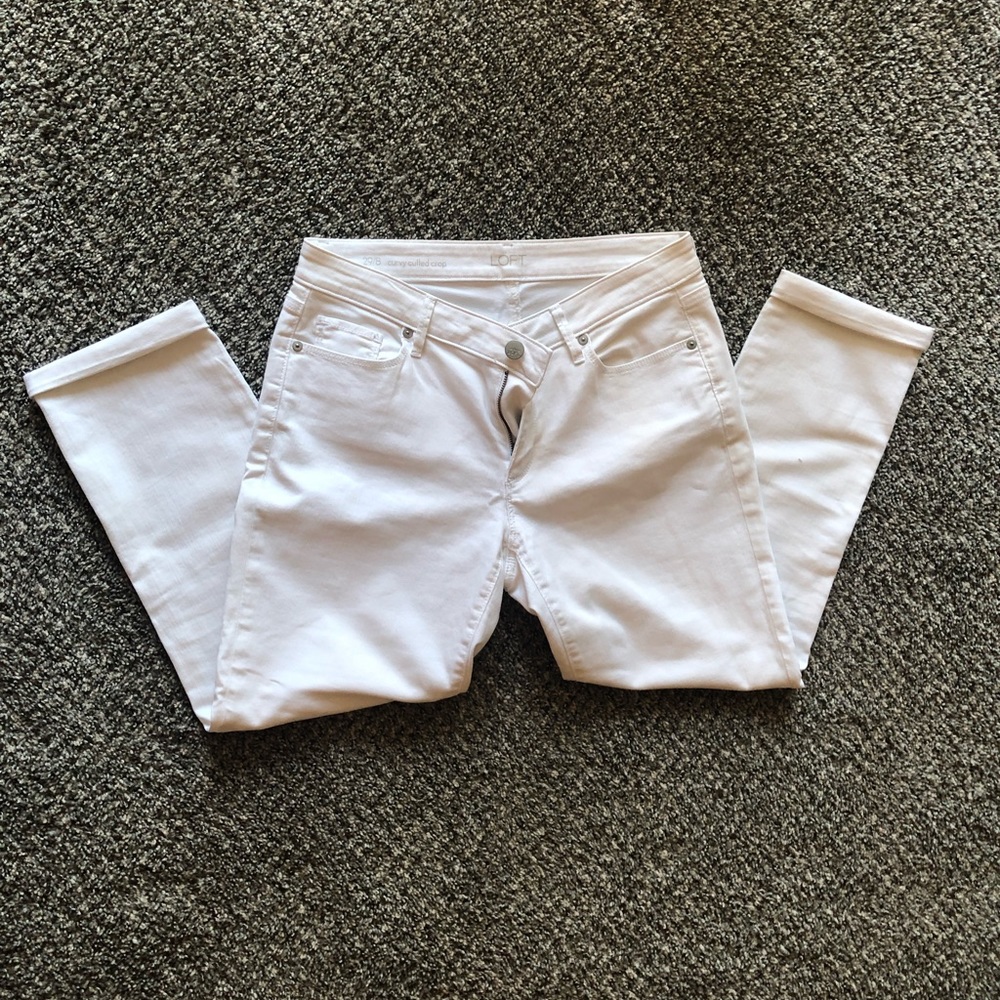 Loft cropped cuffed jeans